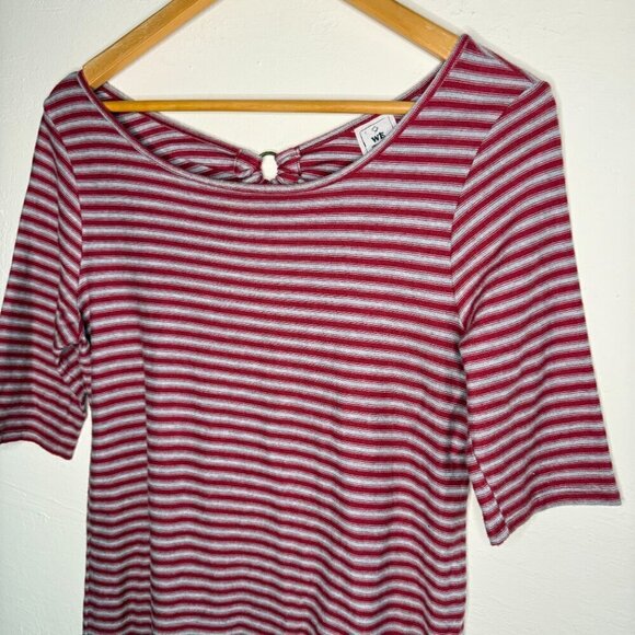 We The Free Striped Frenchie Dress Soft Knit T-Shirt 100% Cotton Size Medium - Picture 4 of 9